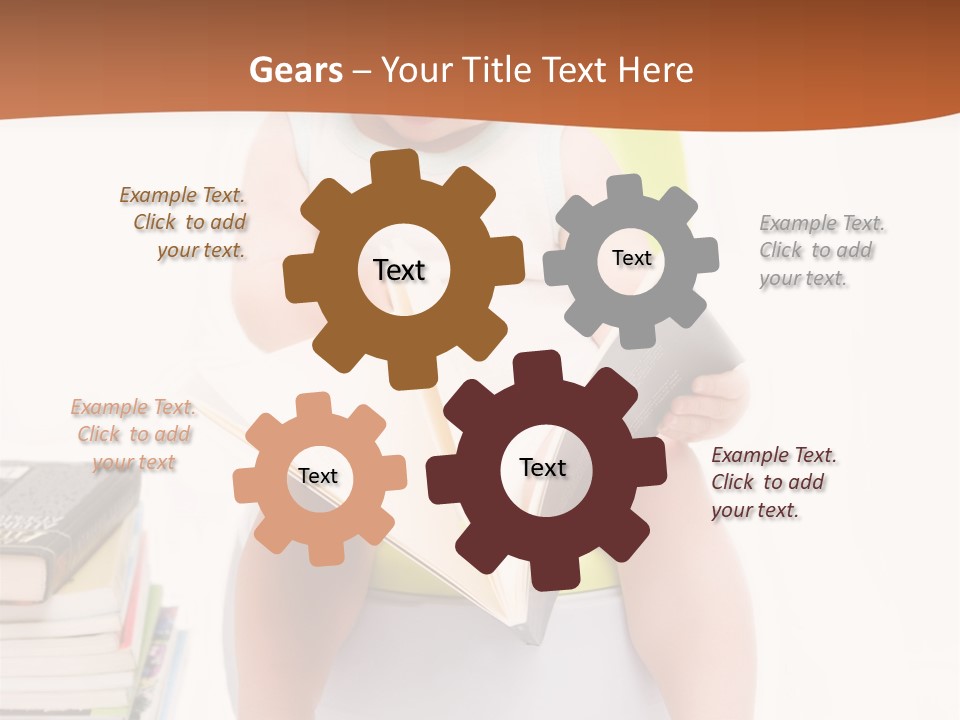 The Little Boy Sits On A Chamber-Pot And Reads The Book PowerPoint Template