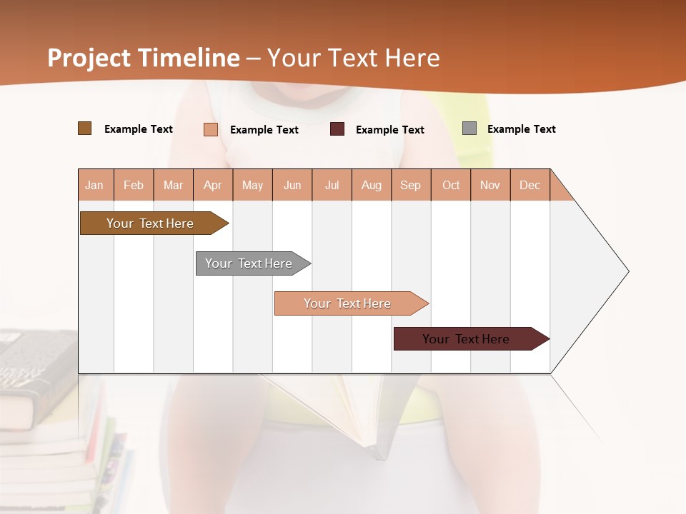 The Little Boy Sits On A Chamber-Pot And Reads The Book PowerPoint Template