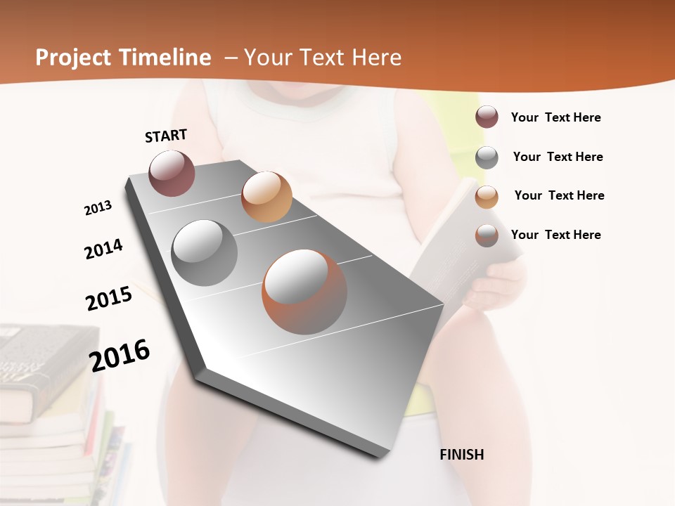 The Little Boy Sits On A Chamber-Pot And Reads The Book PowerPoint Template