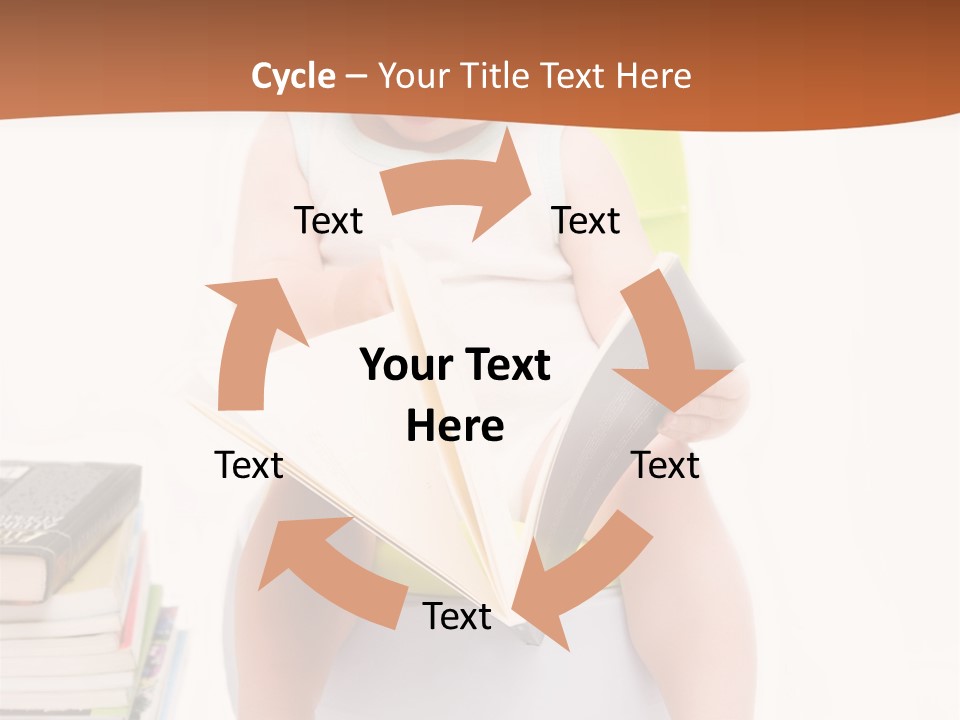 The Little Boy Sits On A Chamber-Pot And Reads The Book PowerPoint Template