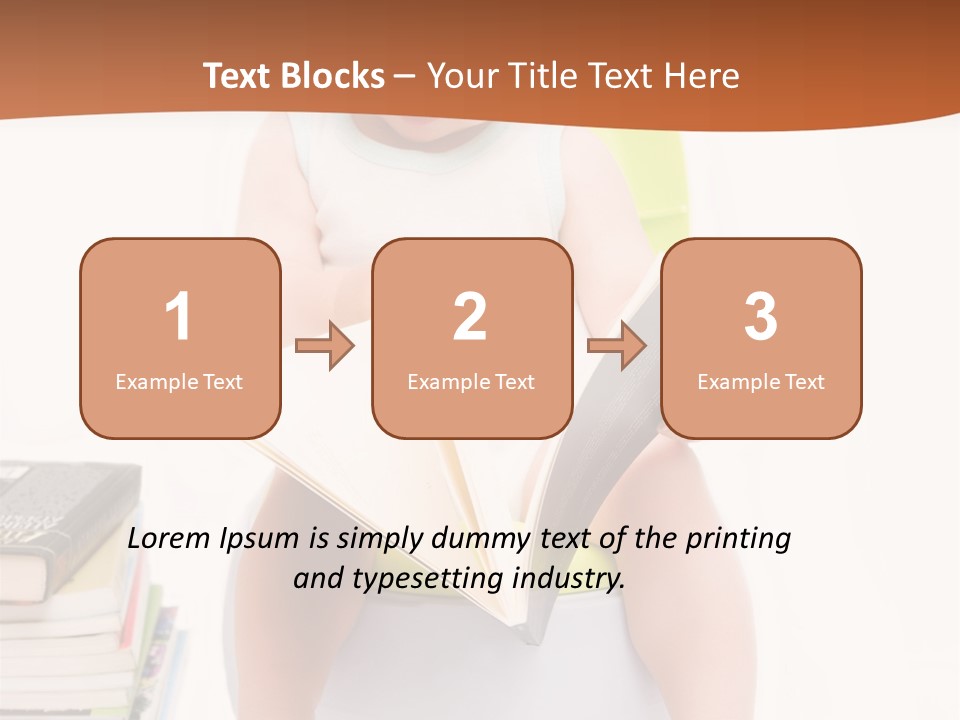 The Little Boy Sits On A Chamber-Pot And Reads The Book PowerPoint Template