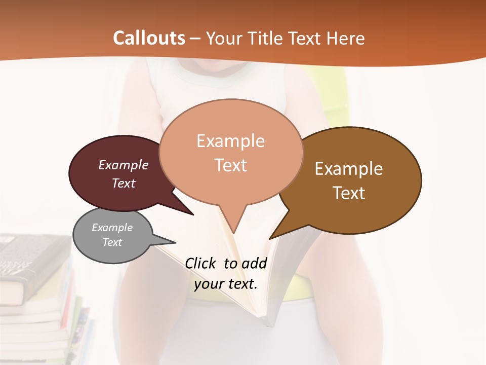 The Little Boy Sits On A Chamber-Pot And Reads The Book PowerPoint Template