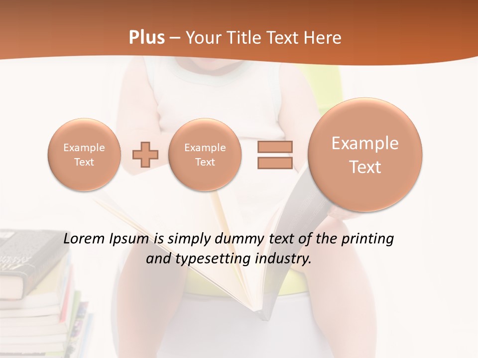 The Little Boy Sits On A Chamber-Pot And Reads The Book PowerPoint Template