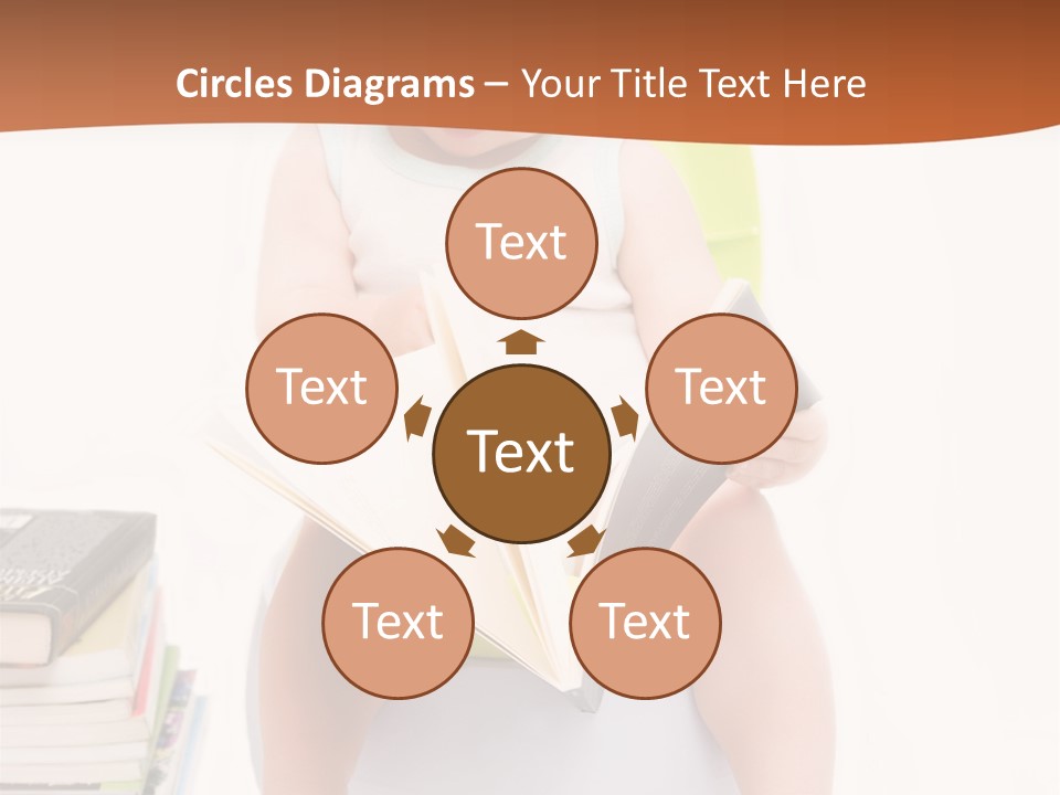 The Little Boy Sits On A Chamber-Pot And Reads The Book PowerPoint Template