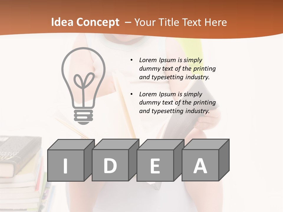 The Little Boy Sits On A Chamber-Pot And Reads The Book PowerPoint Template