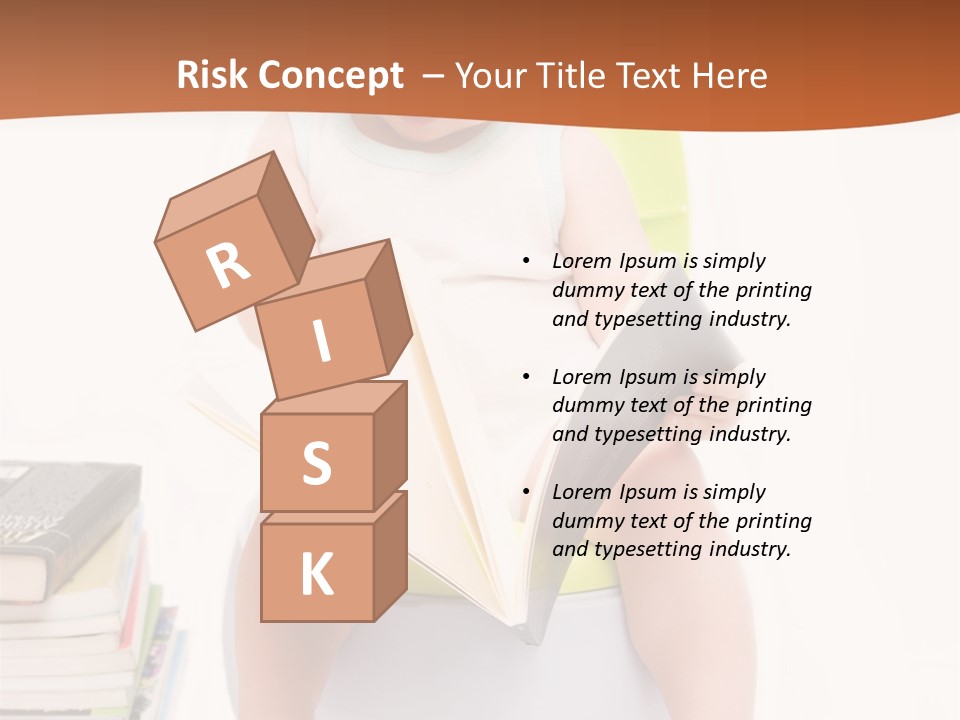 The Little Boy Sits On A Chamber-Pot And Reads The Book PowerPoint Template