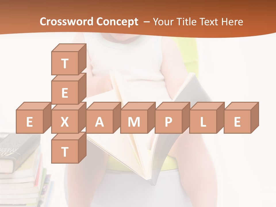 The Little Boy Sits On A Chamber-Pot And Reads The Book PowerPoint Template