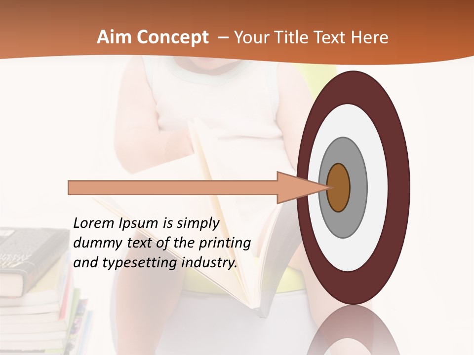 The Little Boy Sits On A Chamber-Pot And Reads The Book PowerPoint Template