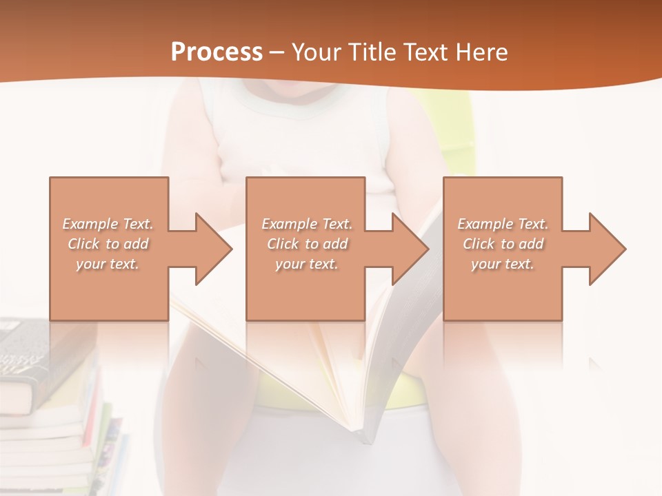 The Little Boy Sits On A Chamber-Pot And Reads The Book PowerPoint Template