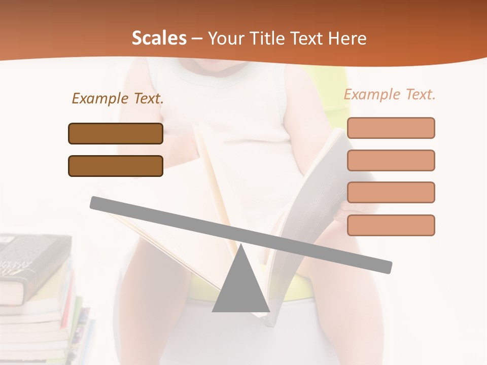 The Little Boy Sits On A Chamber-Pot And Reads The Book PowerPoint Template