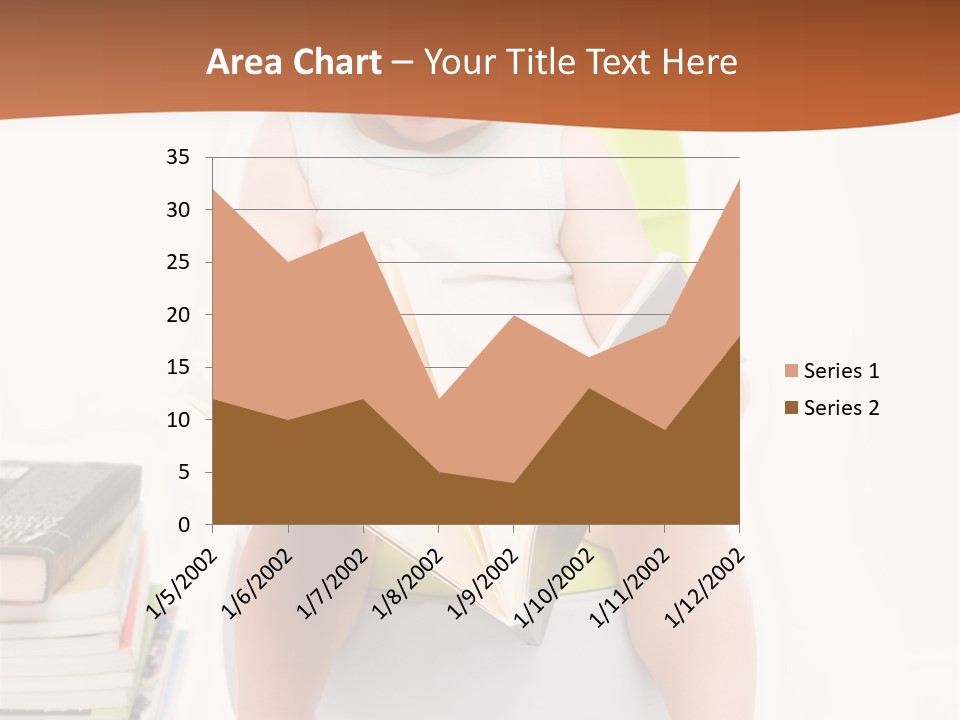 The Little Boy Sits On A Chamber-Pot And Reads The Book PowerPoint Template