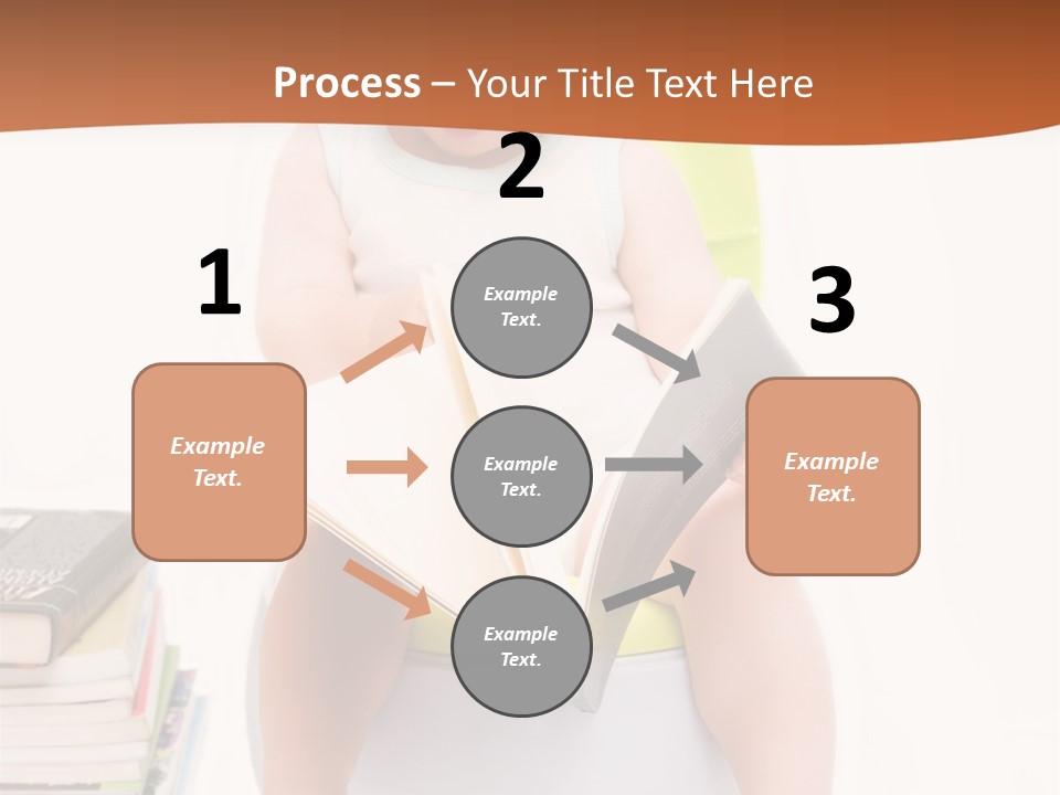 The Little Boy Sits On A Chamber-Pot And Reads The Book PowerPoint Template