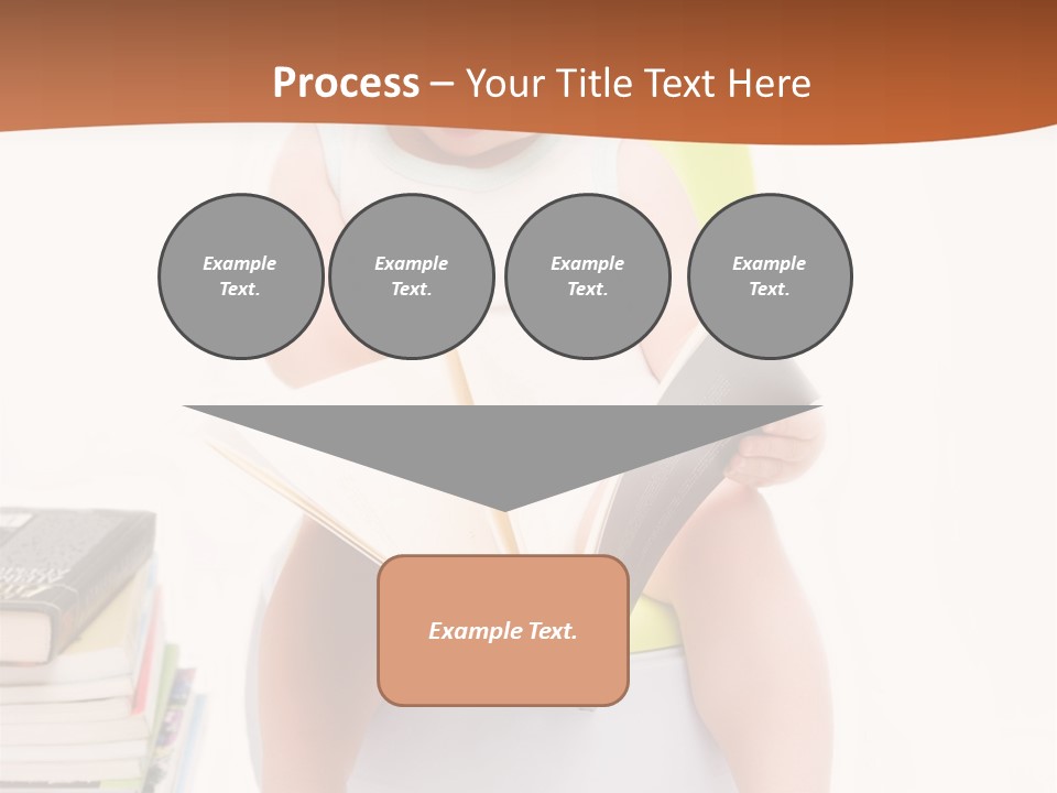 The Little Boy Sits On A Chamber-Pot And Reads The Book PowerPoint Template