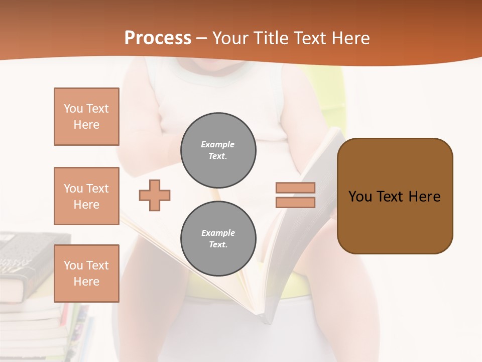 The Little Boy Sits On A Chamber-Pot And Reads The Book PowerPoint Template