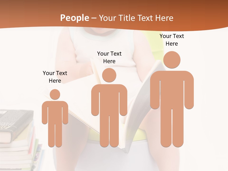 The Little Boy Sits On A Chamber-Pot And Reads The Book PowerPoint Template