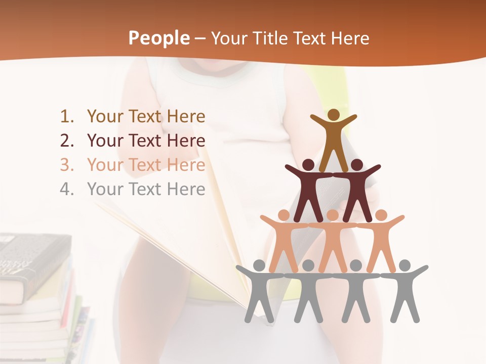 The Little Boy Sits On A Chamber-Pot And Reads The Book PowerPoint Template