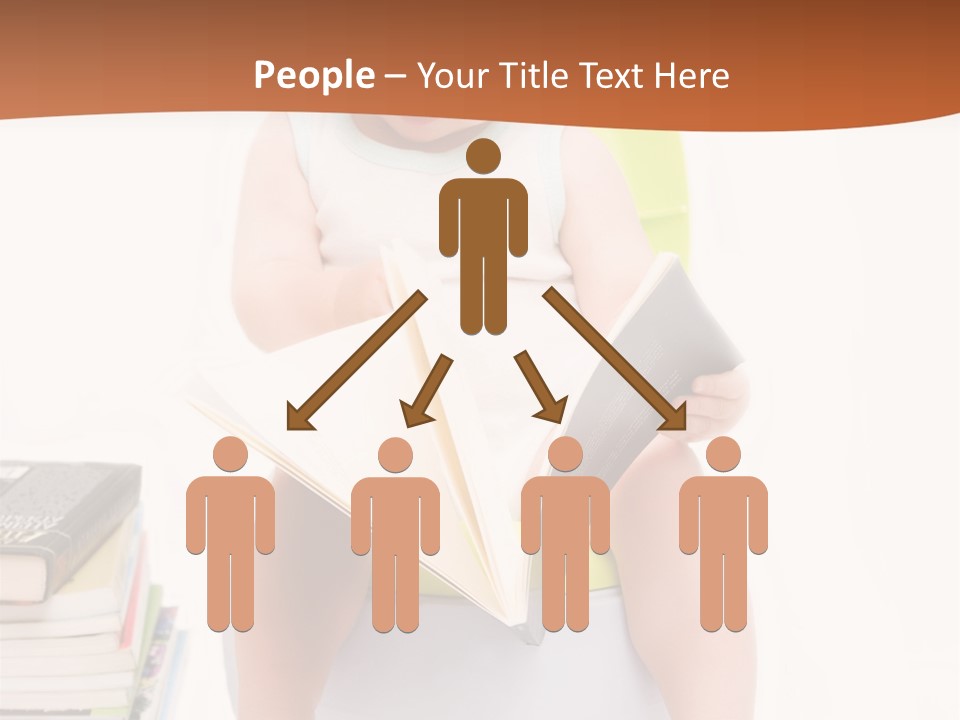 The Little Boy Sits On A Chamber-Pot And Reads The Book PowerPoint Template