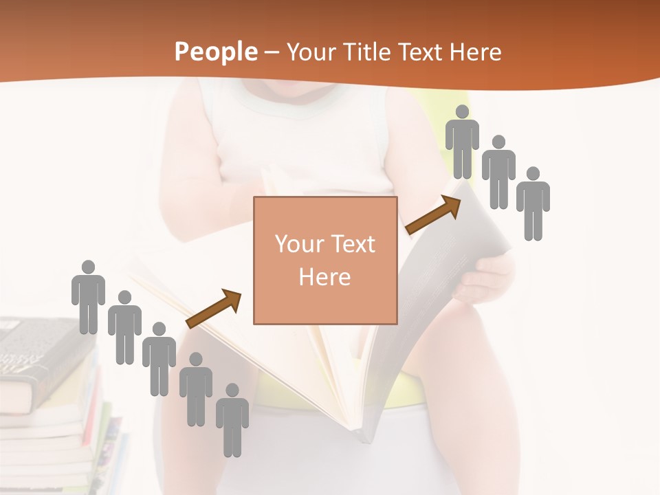The Little Boy Sits On A Chamber-Pot And Reads The Book PowerPoint Template