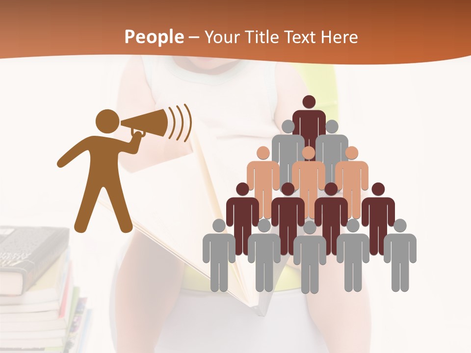 The Little Boy Sits On A Chamber-Pot And Reads The Book PowerPoint Template