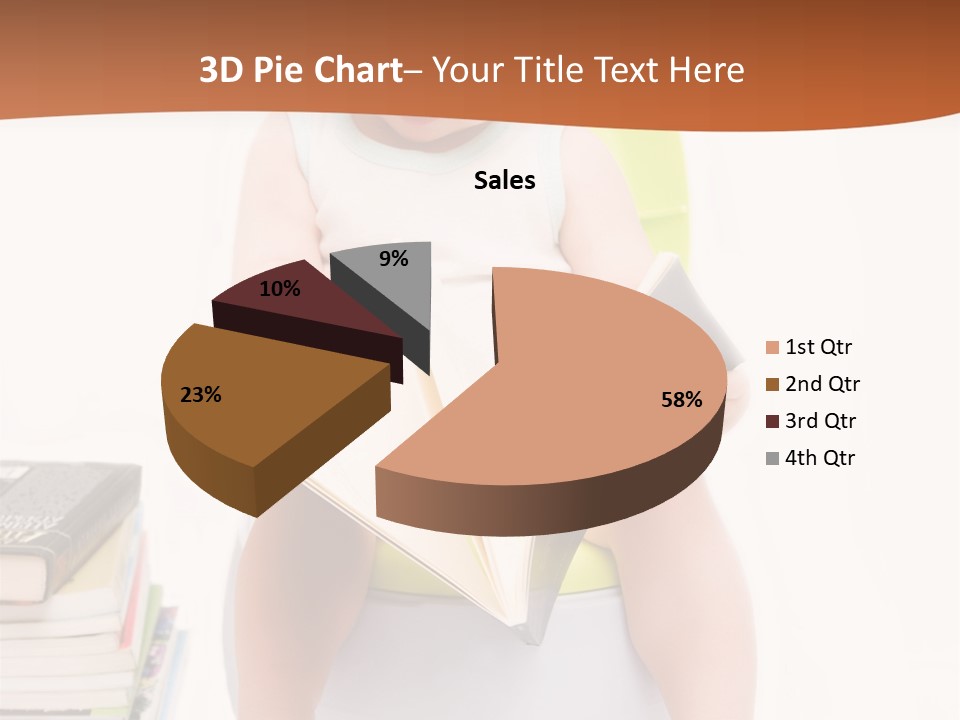 The Little Boy Sits On A Chamber-Pot And Reads The Book PowerPoint Template