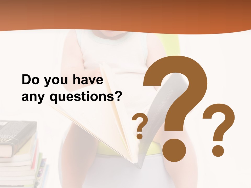 The Little Boy Sits On A Chamber-Pot And Reads The Book PowerPoint Template