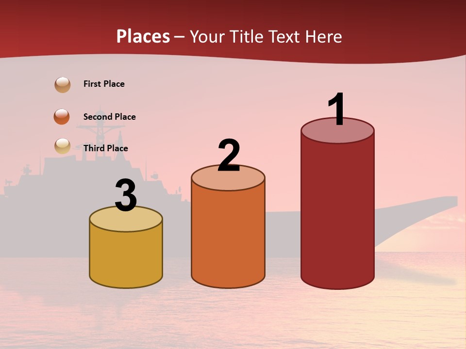 Aircraft Carrier On Sea Near Iraq Over Sunset PowerPoint Template