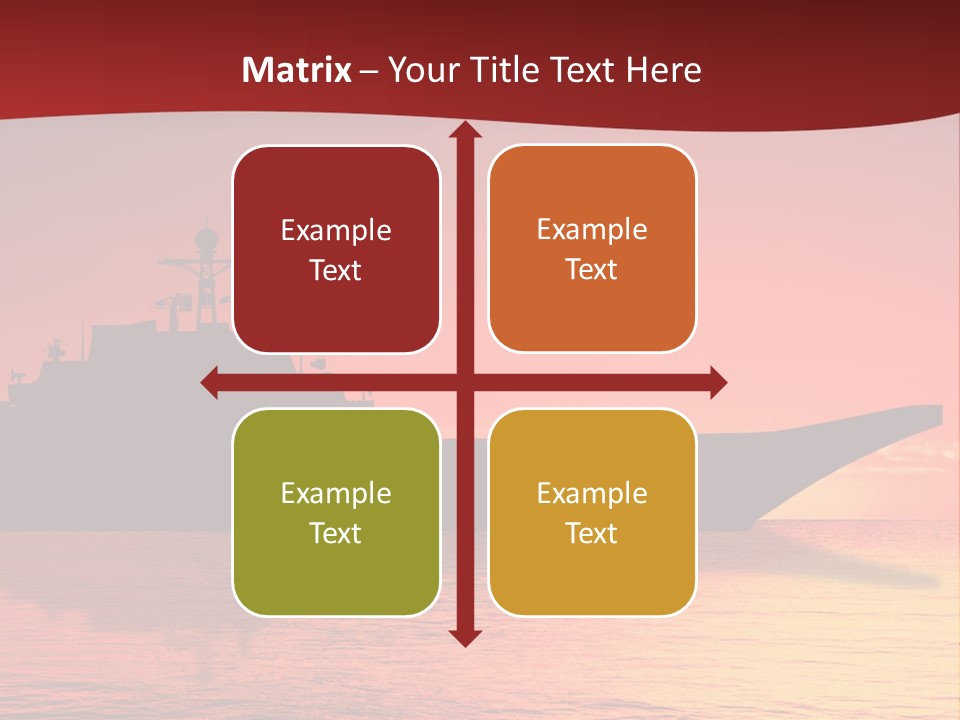 Aircraft Carrier On Sea Near Iraq Over Sunset PowerPoint Template