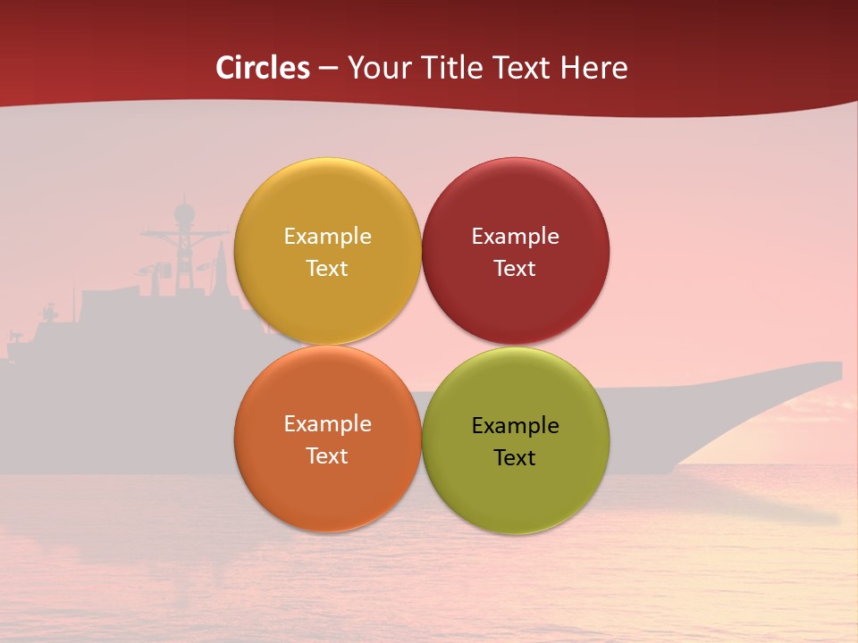 Aircraft Carrier On Sea Near Iraq Over Sunset PowerPoint Template