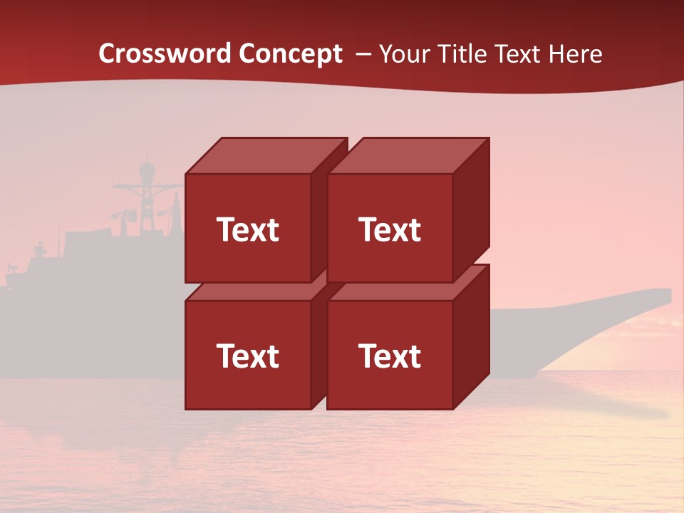 Aircraft Carrier On Sea Near Iraq Over Sunset PowerPoint Template