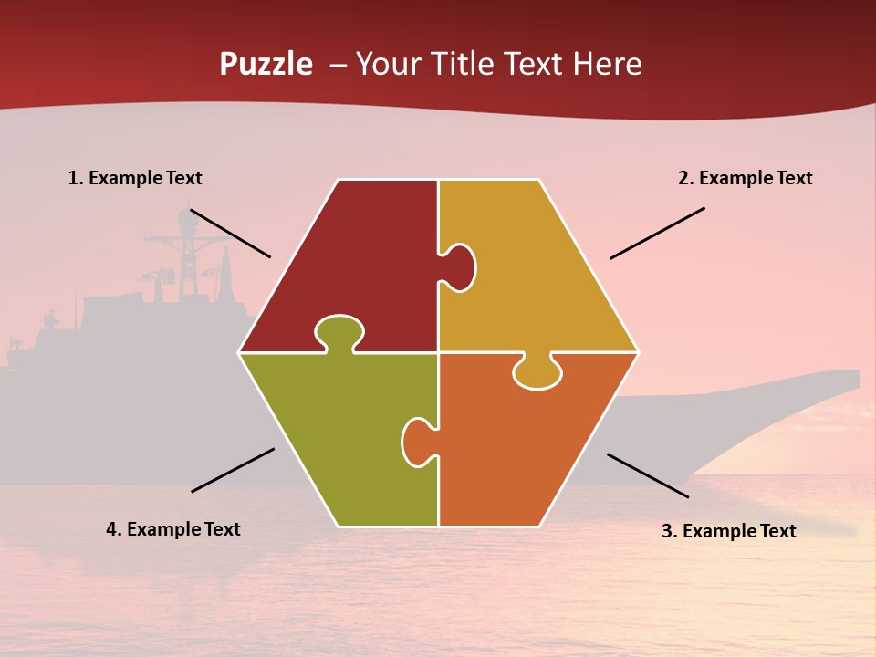 Aircraft Carrier On Sea Near Iraq Over Sunset PowerPoint Template