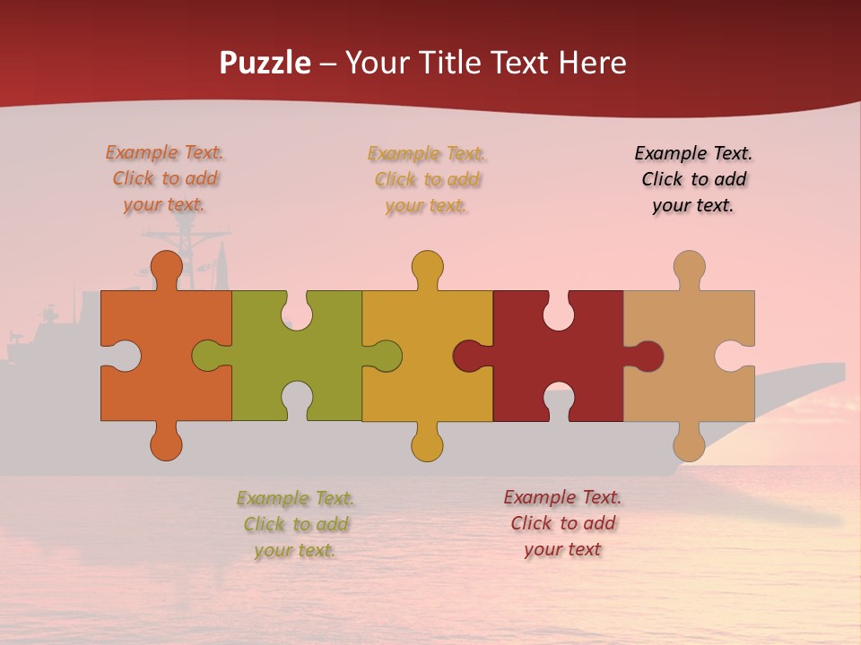 Aircraft Carrier On Sea Near Iraq Over Sunset PowerPoint Template
