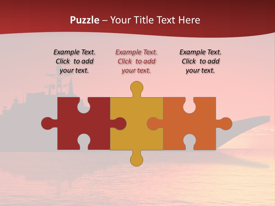 Aircraft Carrier On Sea Near Iraq Over Sunset PowerPoint Template
