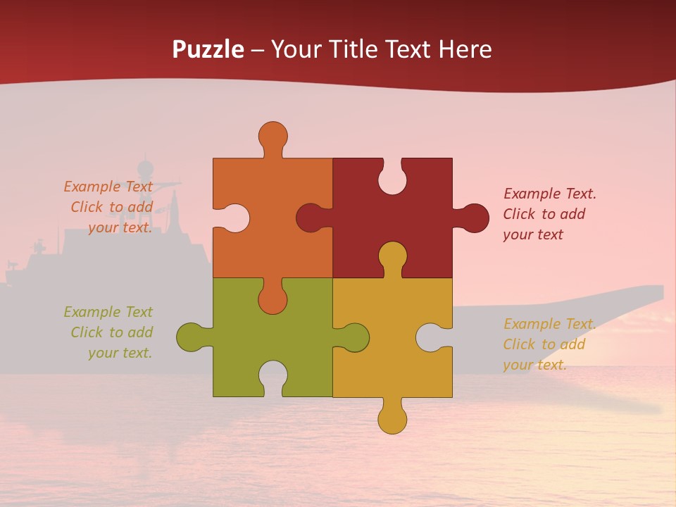 Aircraft Carrier On Sea Near Iraq Over Sunset PowerPoint Template