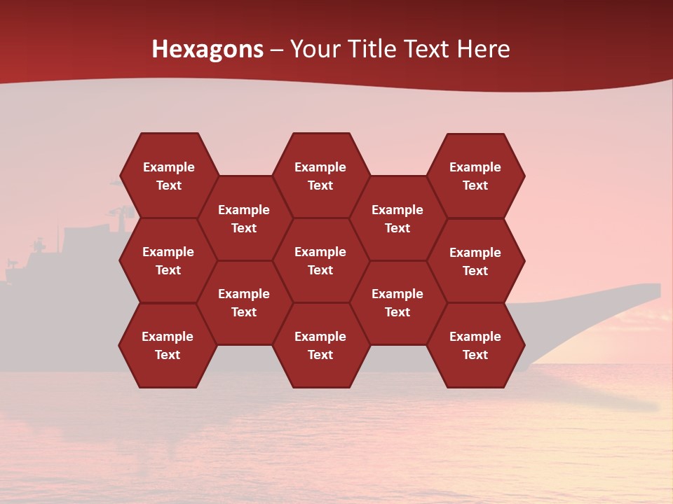 Aircraft Carrier On Sea Near Iraq Over Sunset PowerPoint Template