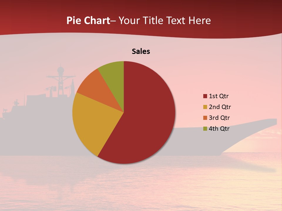 Aircraft Carrier On Sea Near Iraq Over Sunset PowerPoint Template