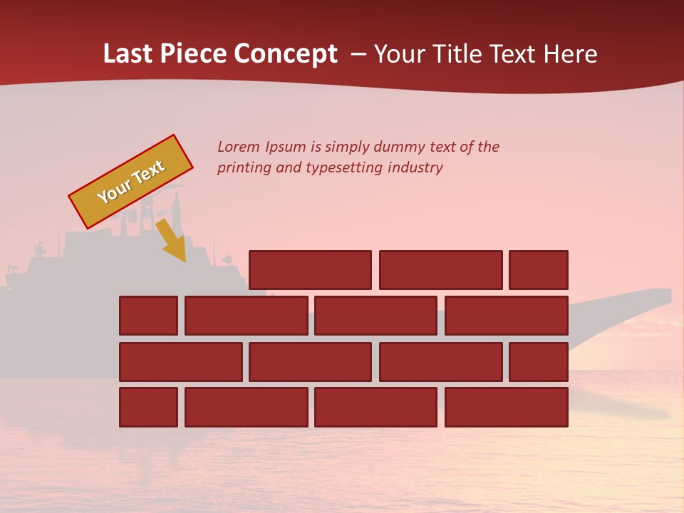 Aircraft Carrier On Sea Near Iraq Over Sunset PowerPoint Template