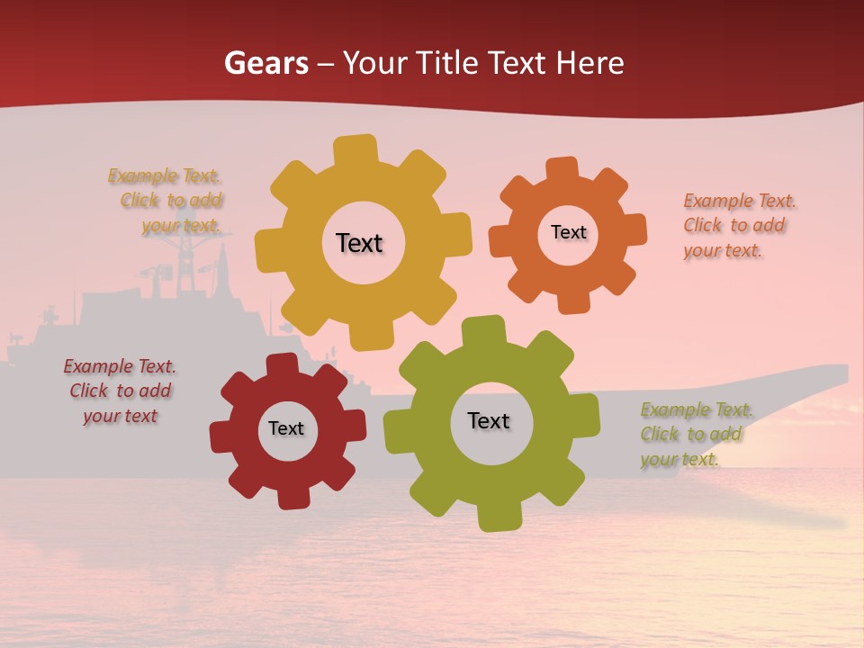 Aircraft Carrier On Sea Near Iraq Over Sunset PowerPoint Template
