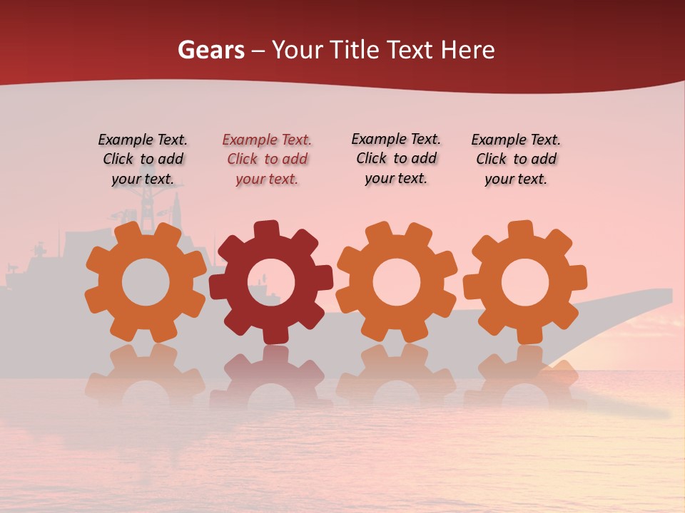 Aircraft Carrier On Sea Near Iraq Over Sunset PowerPoint Template