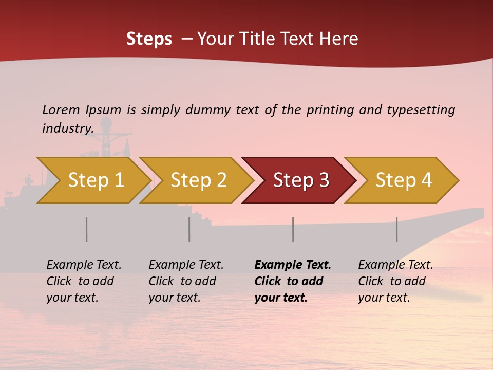 Aircraft Carrier On Sea Near Iraq Over Sunset PowerPoint Template