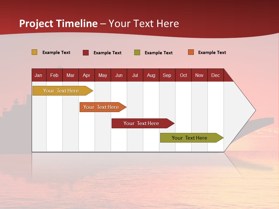 Aircraft Carrier On Sea Near Iraq Over Sunset PowerPoint Template