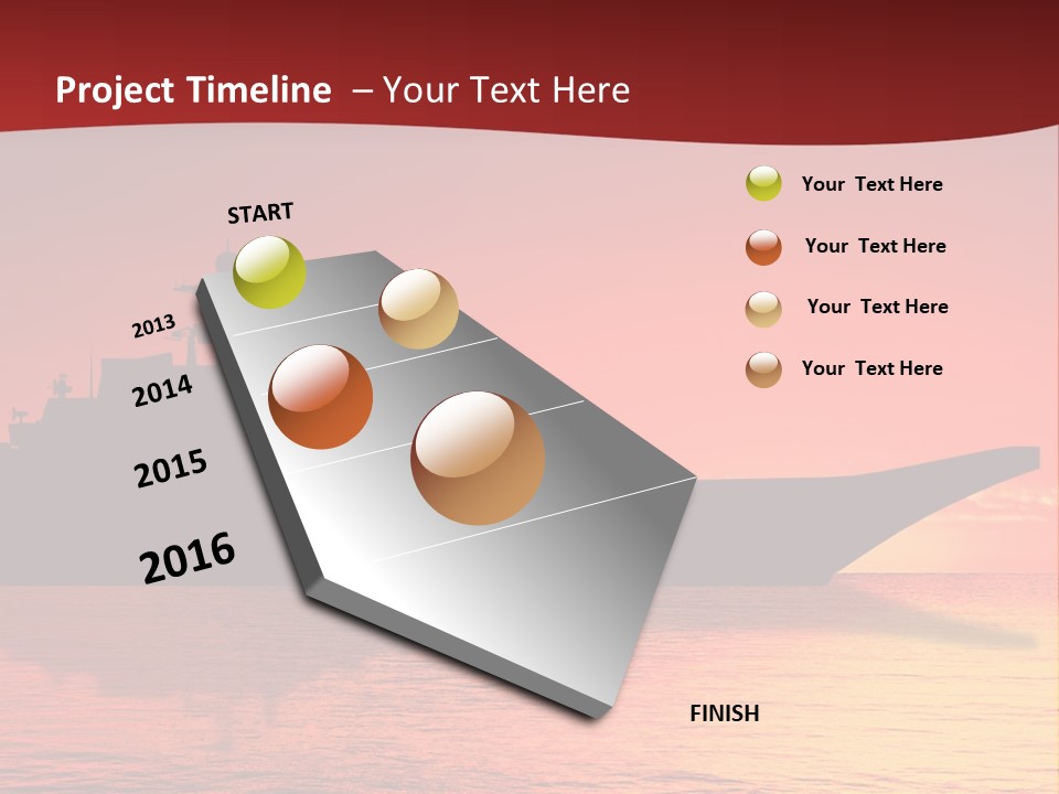 Aircraft Carrier On Sea Near Iraq Over Sunset PowerPoint Template