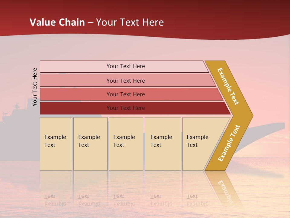 Aircraft Carrier On Sea Near Iraq Over Sunset PowerPoint Template