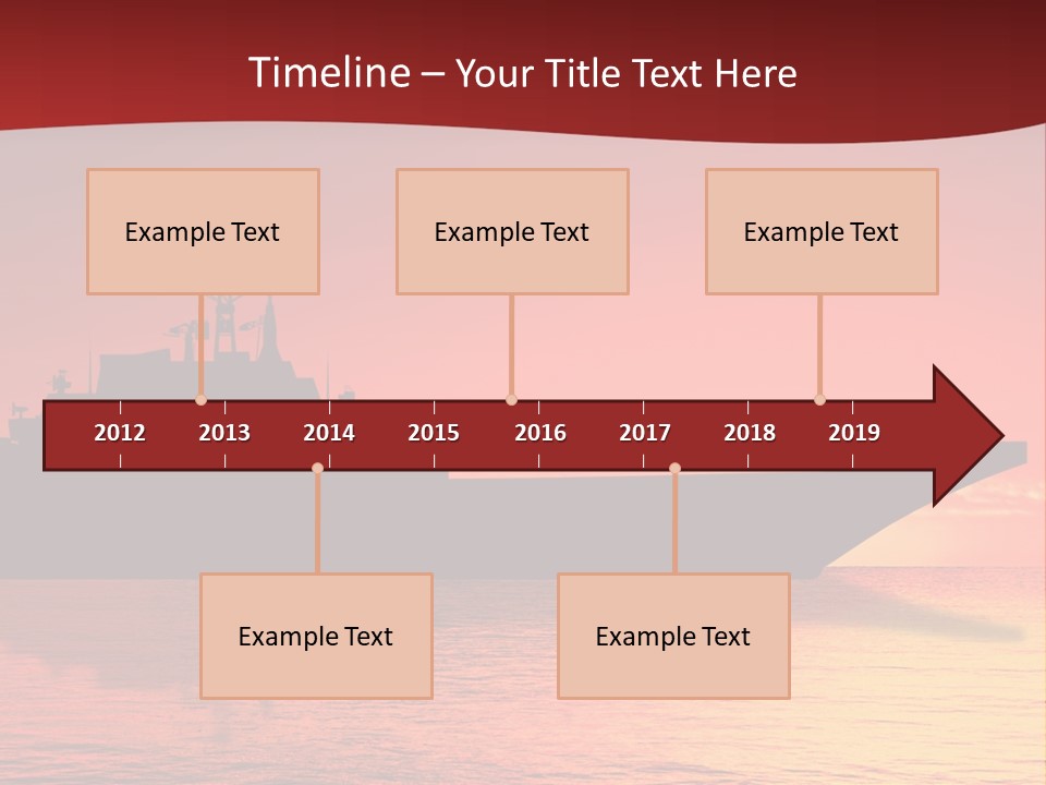 Aircraft Carrier On Sea Near Iraq Over Sunset PowerPoint Template