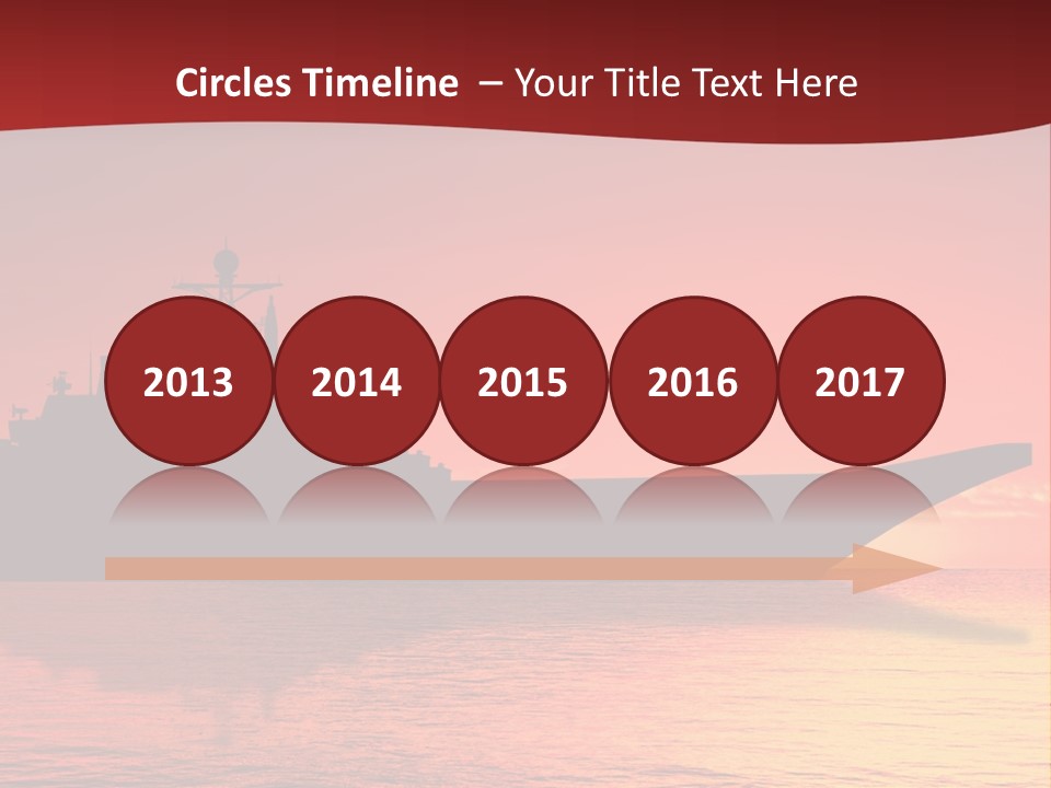 Aircraft Carrier On Sea Near Iraq Over Sunset PowerPoint Template