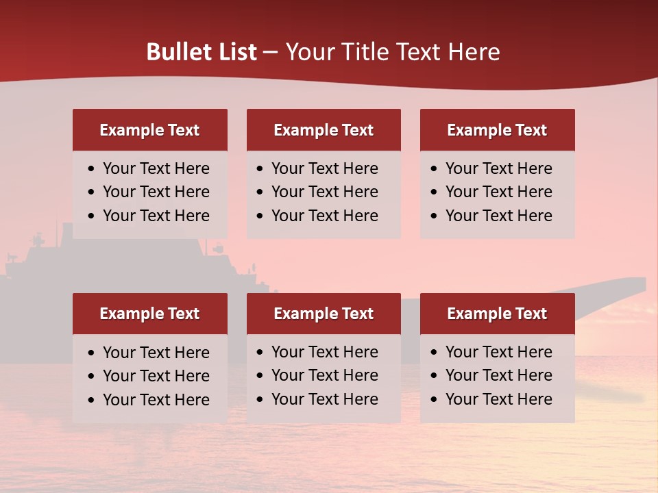 Aircraft Carrier On Sea Near Iraq Over Sunset PowerPoint Template