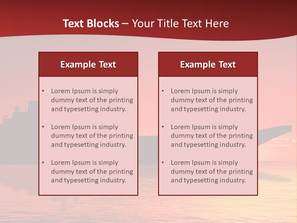 Aircraft Carrier On Sea Near Iraq Over Sunset PowerPoint Template