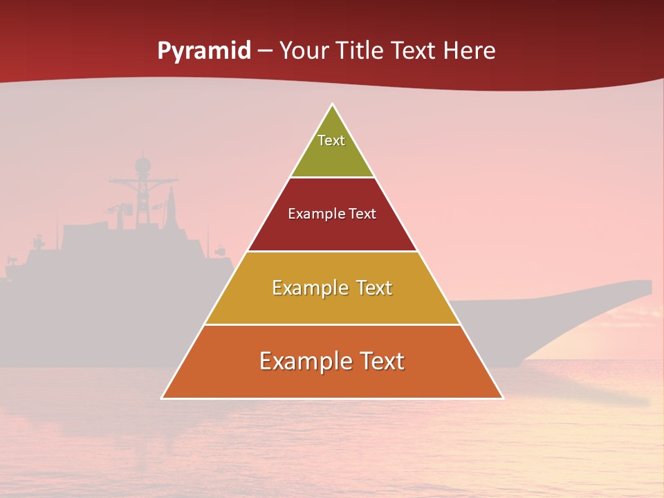 Aircraft Carrier On Sea Near Iraq Over Sunset PowerPoint Template
