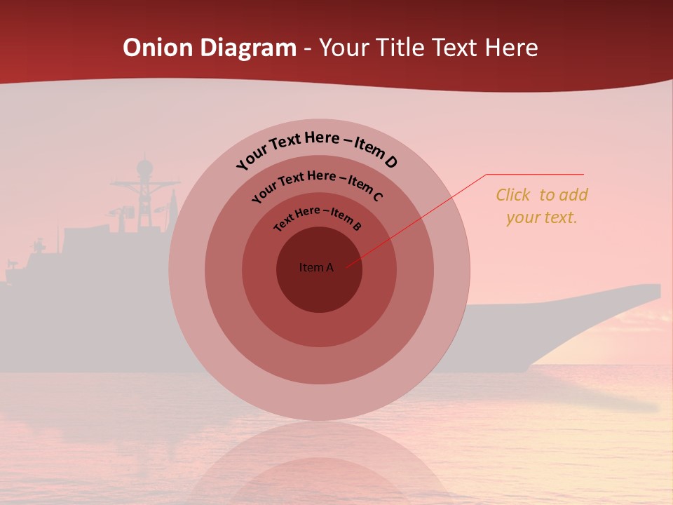 Aircraft Carrier On Sea Near Iraq Over Sunset PowerPoint Template