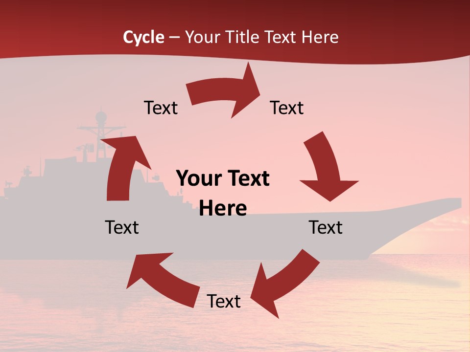 Aircraft Carrier On Sea Near Iraq Over Sunset PowerPoint Template