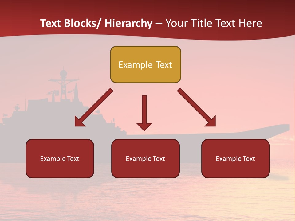 Aircraft Carrier On Sea Near Iraq Over Sunset PowerPoint Template